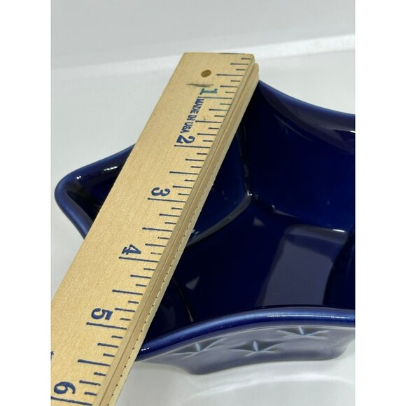 VTG Longaberger American Eagle Cobalt Blue Star Bowl | Divided Candy Nut Dish - Picture 4 of 7